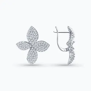 Серьги из серебра с фианитами