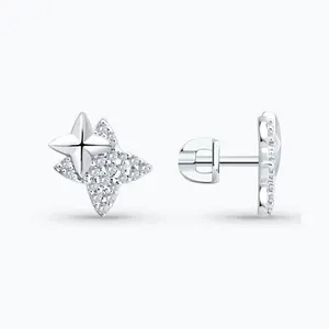 Серьги из серебра с фианитами