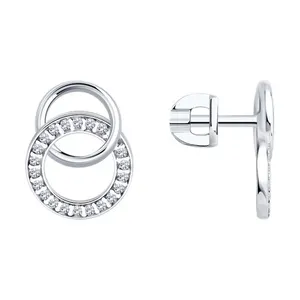 Серьги из серебра с фианитами