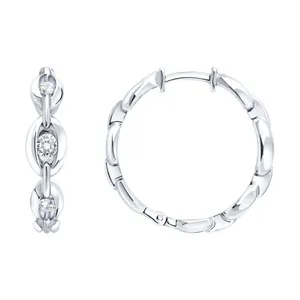 Серьги из серебра с фианитами