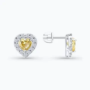 Серьги из серебра с фианитами