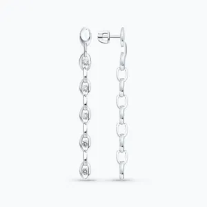 Серьги из серебра с фианитами