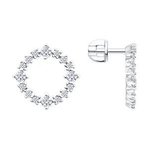 Серьги из серебра с фианитами