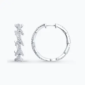 Серьги из серебра с фианитами