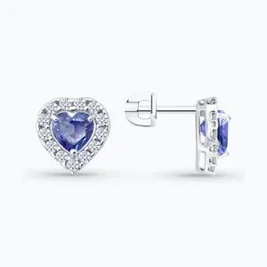 Серьги из серебра с фианитами