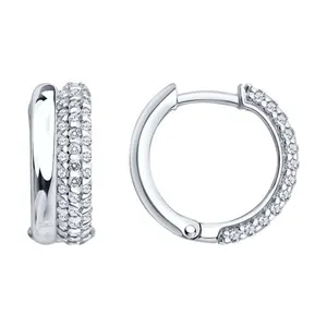 Серьги из серебра с фианитами