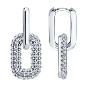 Серьги из серебра с фианитами