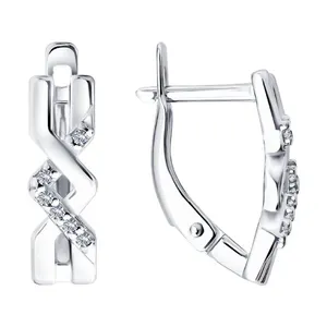 Серьги из серебра с фианитами