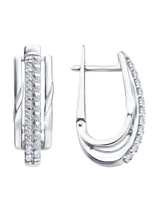 Серьги из серебра с фианитами