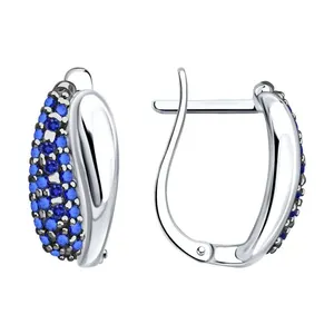 Серьги из серебра с фианитами