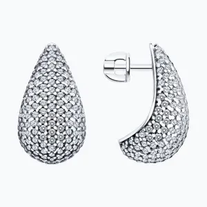 Серьги из серебра с фианитами