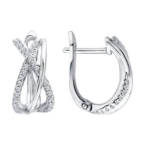 Серьги из серебра с фианитами