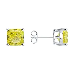 Серьги из серебра с фианитами