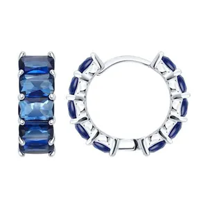 Серьги из серебра с фианитами