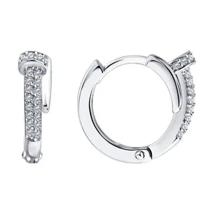 Серьги из серебра с фианитами