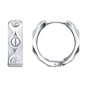 Серьги из серебра с фианитами