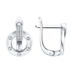 Серьги из серебра с фианитами