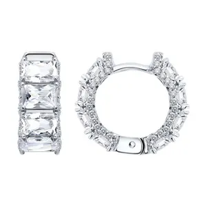 Серьги из серебра с фианитами