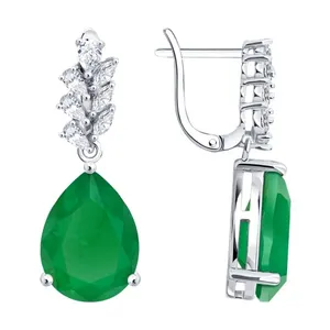 Серьги из серебра с фианитами