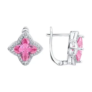 Серьги из серебра с фианитами