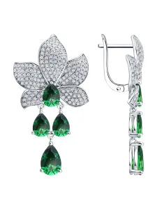 Серьги из серебра с фианитами