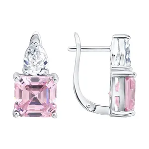 Серьги из серебра с фианитами