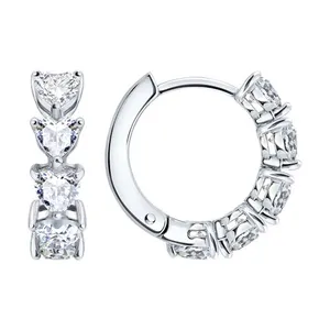 Серьги из серебра с фианитами