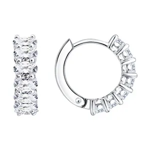 Серьги из серебра с фианитами