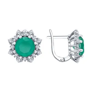 Серьги из серебра с фианитами