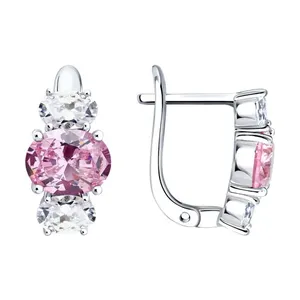 Серьги из серебра с фианитами