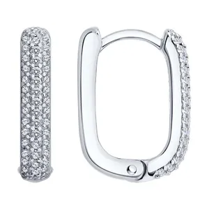 Серьги из серебра с фианитами