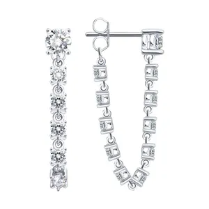 Серьги из серебра с фианитами