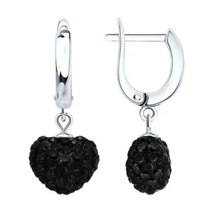 Серьги из серебра с фианитами