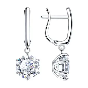 Серьги из серебра с бриллианитами