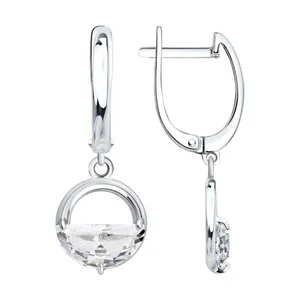 Серьги из серебра с фианитами