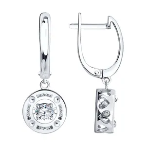 Серьги из серебра с бриллианитами