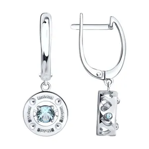 Серьги из серебра с бриллианитами