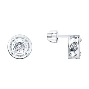 Серьги из серебра с бриллианитами