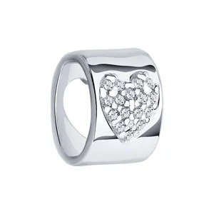 Подвеска-шарм из серебра с фианитами