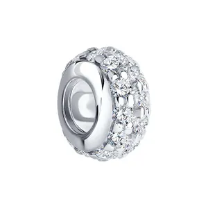 Подвеска-шарм из серебра с фианитами