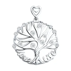 Подвеска из серебра с фианитами