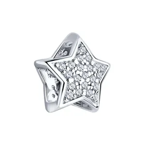 Подвеска-шарм из серебра с фианитами