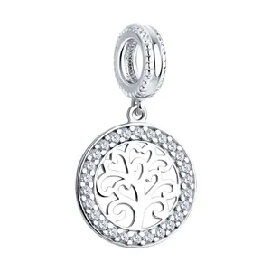 Подвеска - шарм из серебра с фианитами