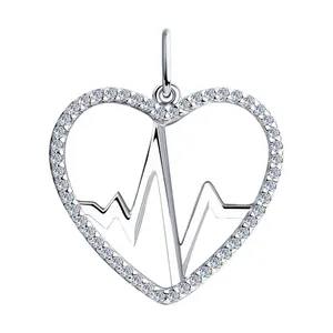 Подвеска из серебра с фианитами