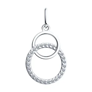 Подвеска из серебра с фианитами