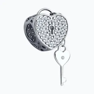 Подвеска - шарм из серебра с фианитами