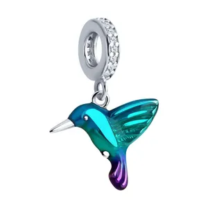 Подвеска - шарм  из серебра с фианитами и эмалью