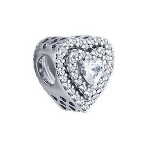 Подвеска-шарм  из серебра с фианитами