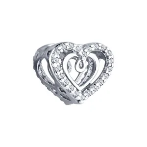 Подвеска-шарм  из серебра с фианитами