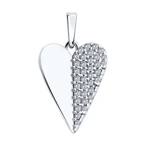 Подвеска из серебра с фианитами